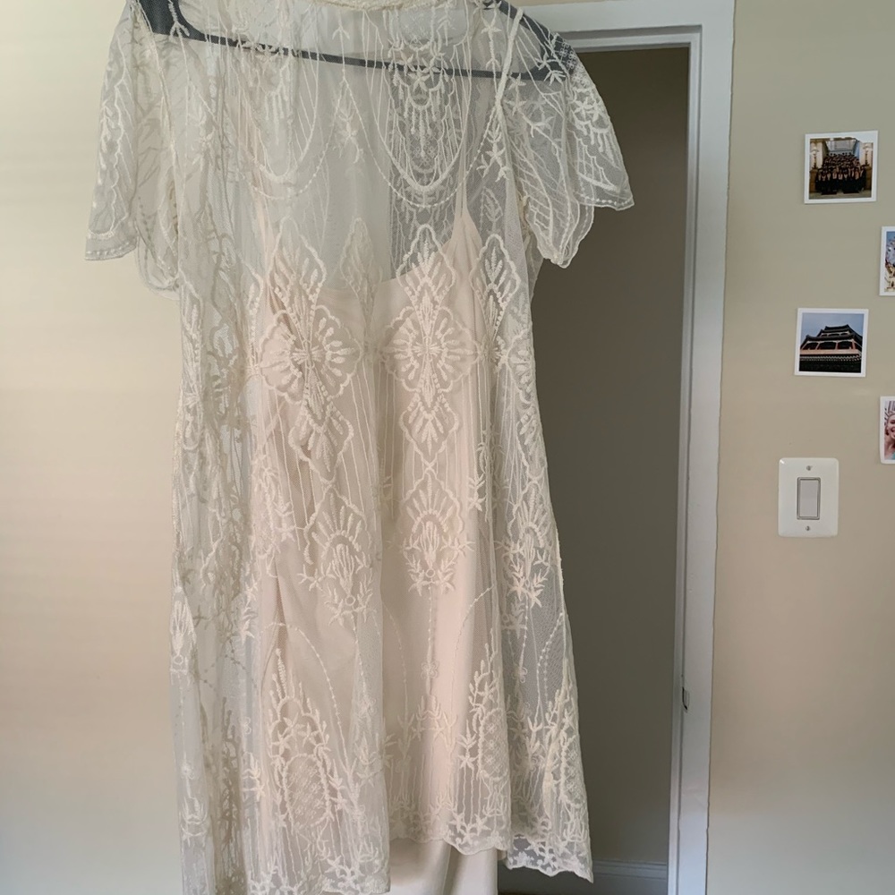 SHEIN cream dress (has the slip dress underneath)